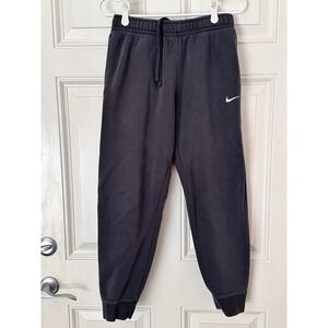 Nike Mens Fleece Joggers Charcoal Grey Sweatpants Medium Swoosh Logo Drawstring